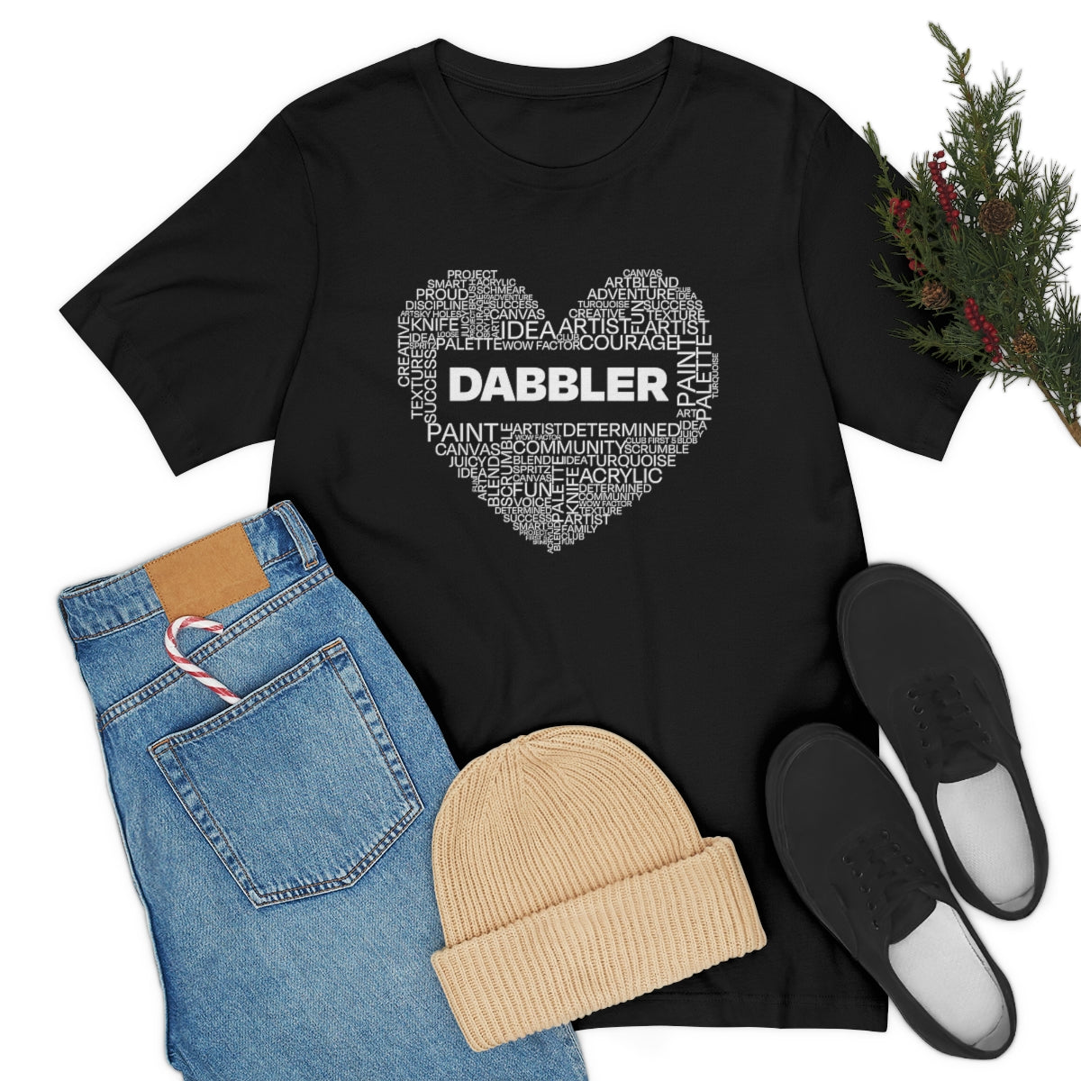Dabbler Heart Word Art Short Sleeve Tee