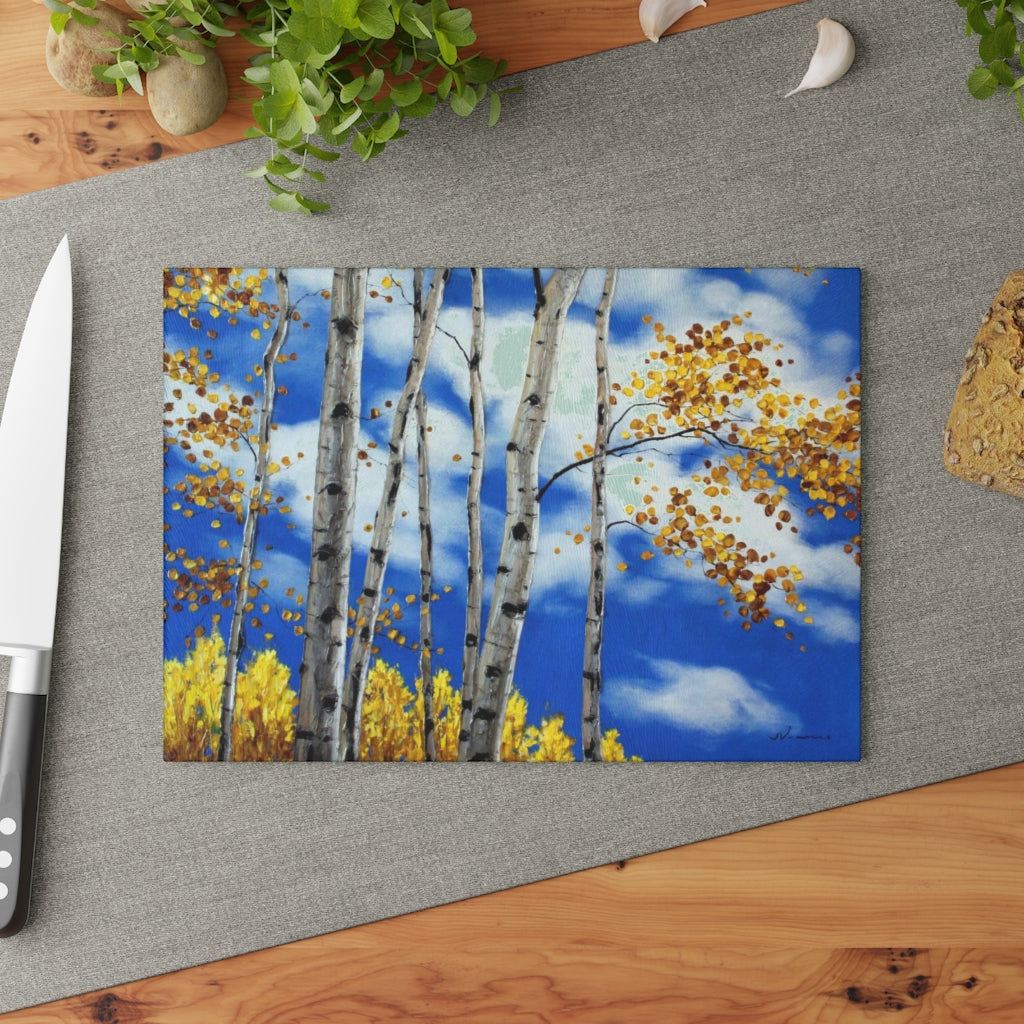 Big Aspen Blue Glass Cutting Board