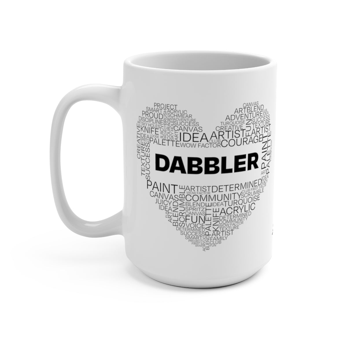 White Dabbler Word Art Mug