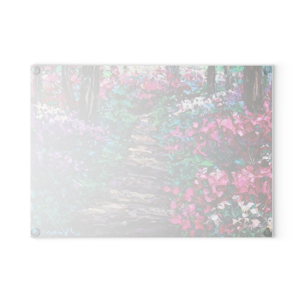 Garden Stroll Glass Cutting Board