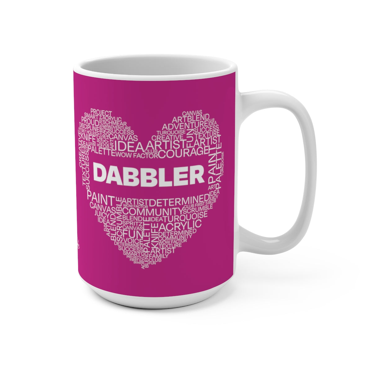 Pink Dabbler Word Art Mug