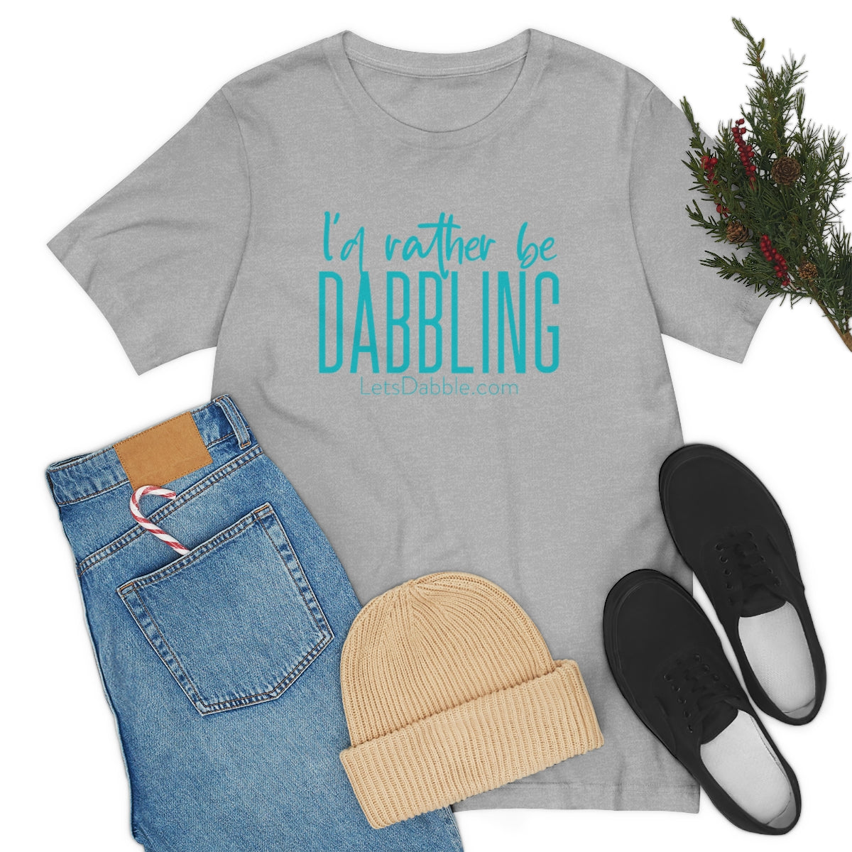 Teal I'd Rather Be Dabbling Short Sleeve Tee