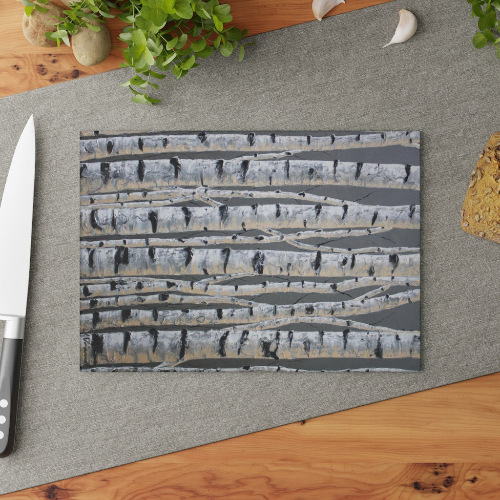 Pewter Life Glass Cutting Board