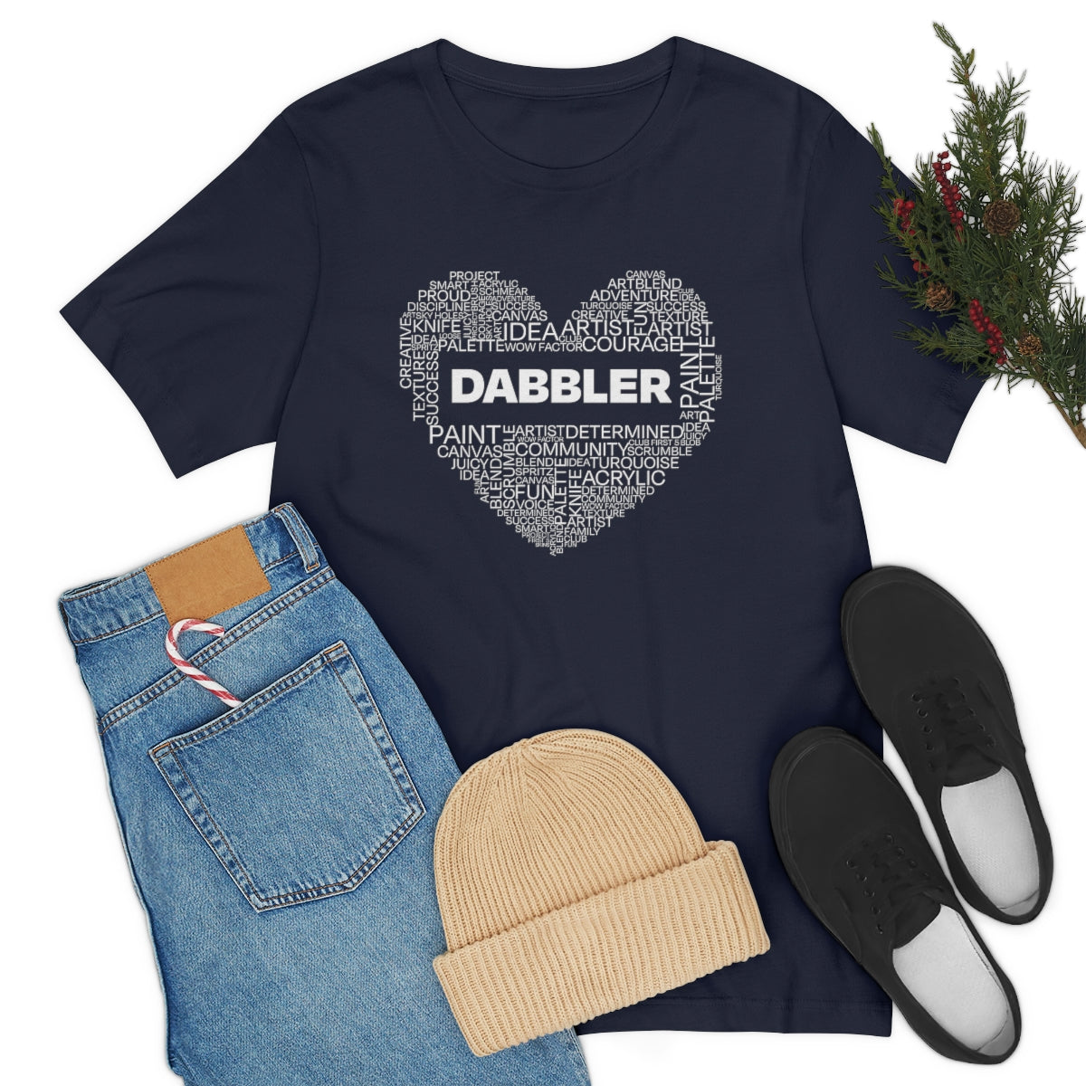 Dabbler Heart Word Art Short Sleeve Tee