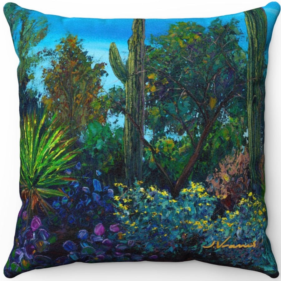 Premium Faux Suede Square Pillow - Sonoran Charm