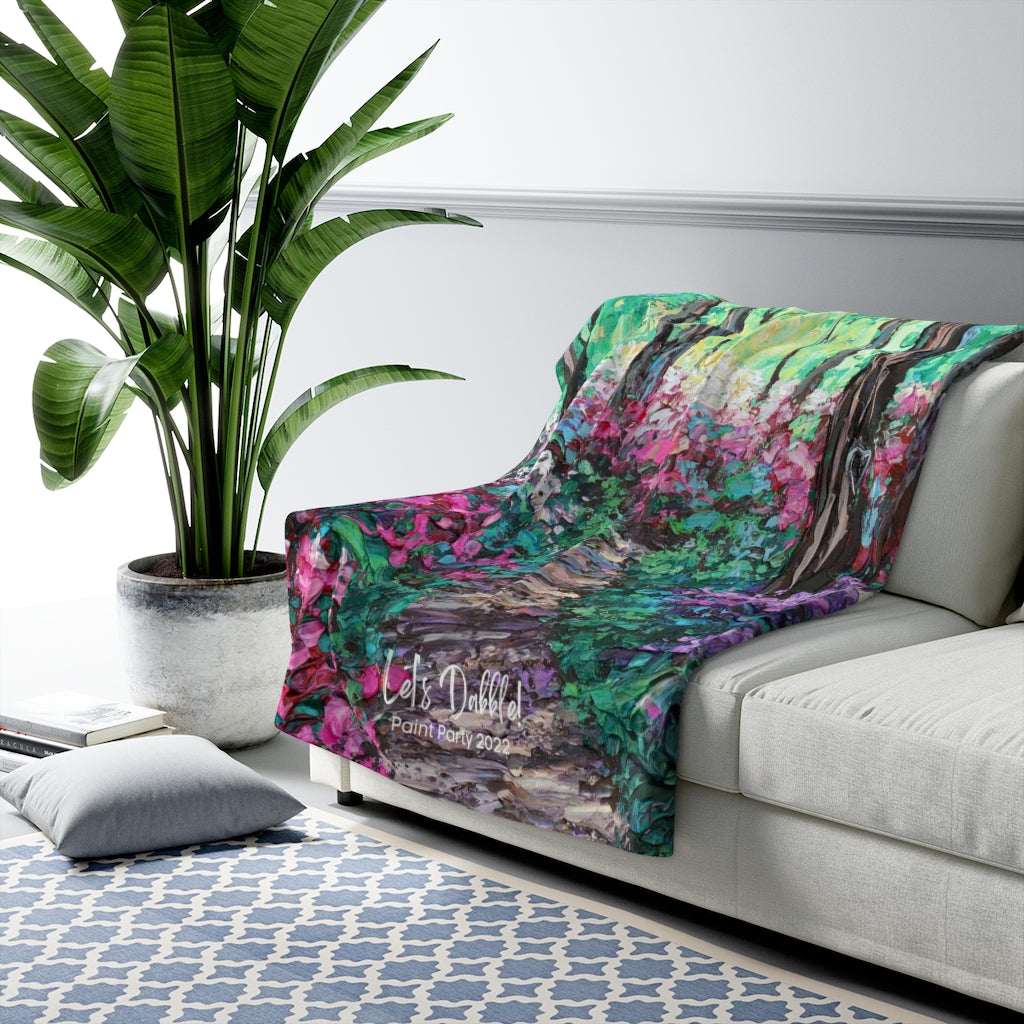 Garden Stroll Sherpa Fleece Blanket