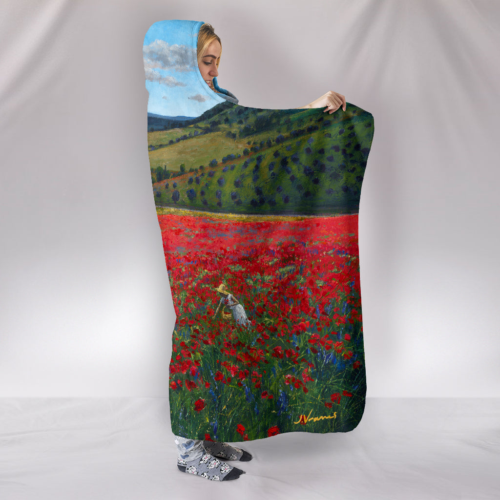 Poppy Paradise - Hooded Blanket by Jennifer Vranes