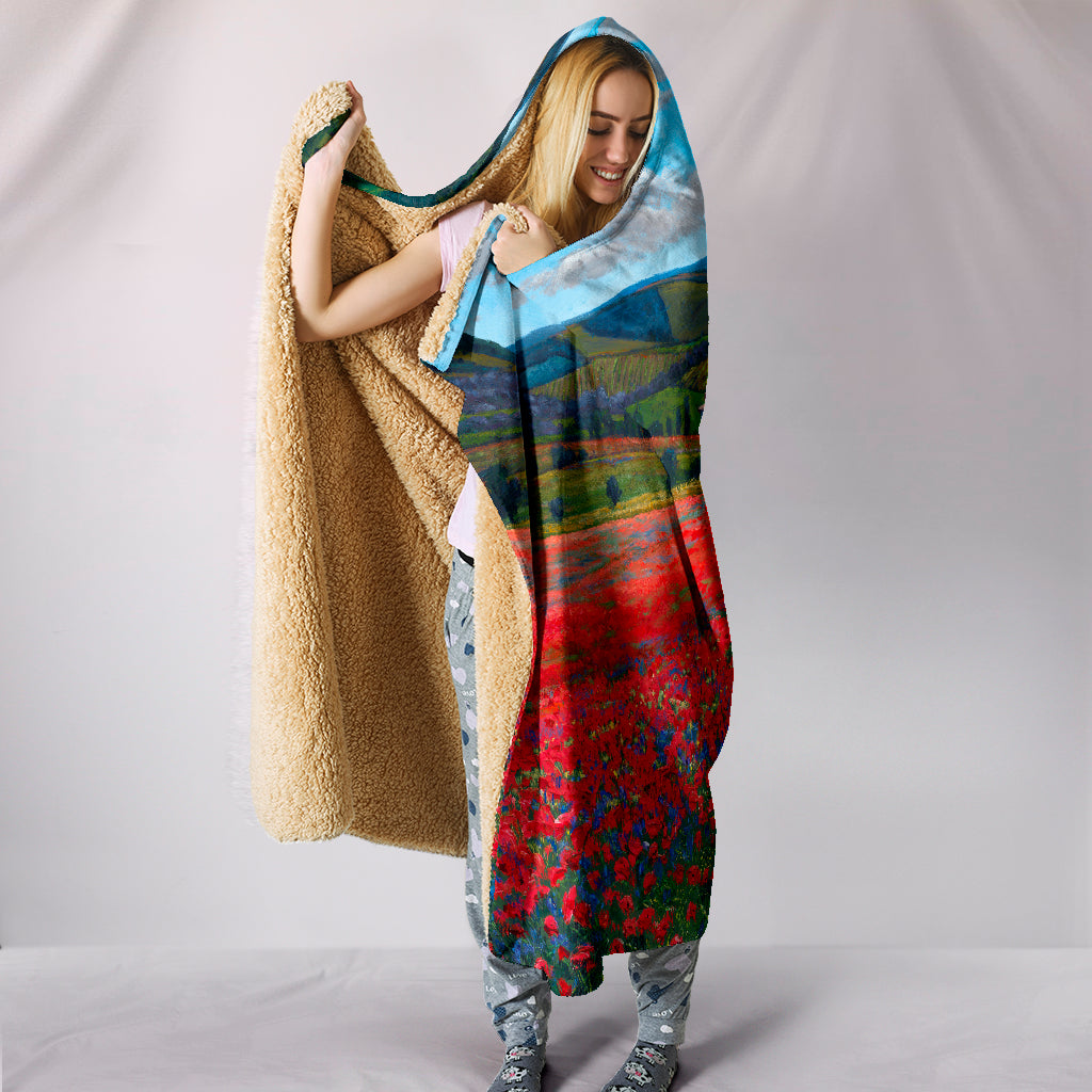 Poppy Paradise - Hooded Blanket by Jennifer Vranes