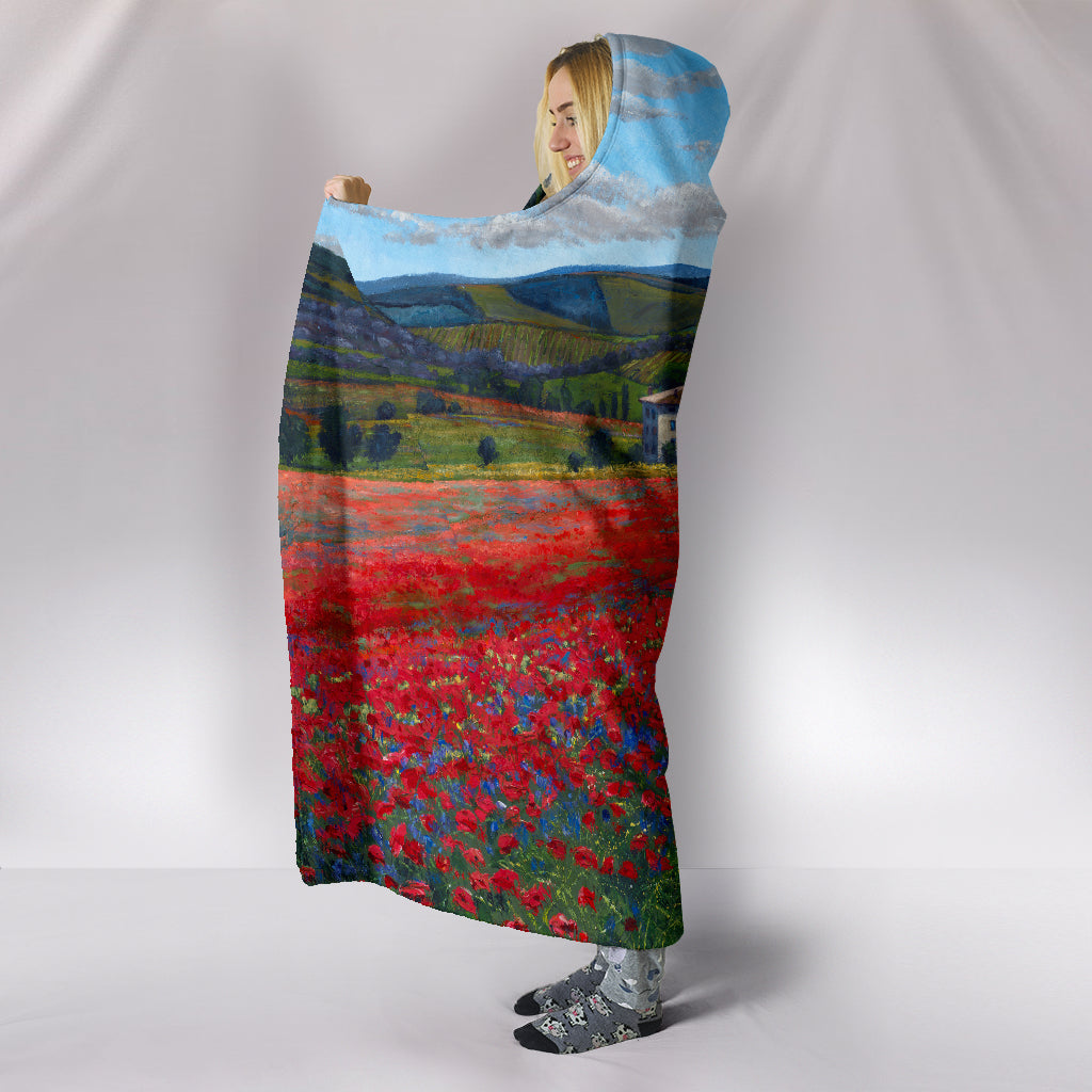 Poppy Paradise - Hooded Blanket by Jennifer Vranes